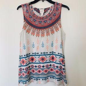 Blu Pepper Aztec Print Tunic; M